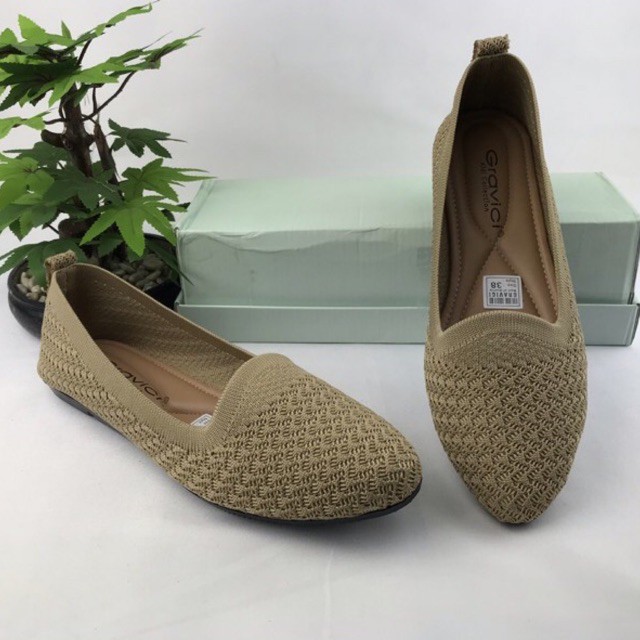 GRAVICI - Sepatu Flat Rajut Import Wanita Elegan DO-05