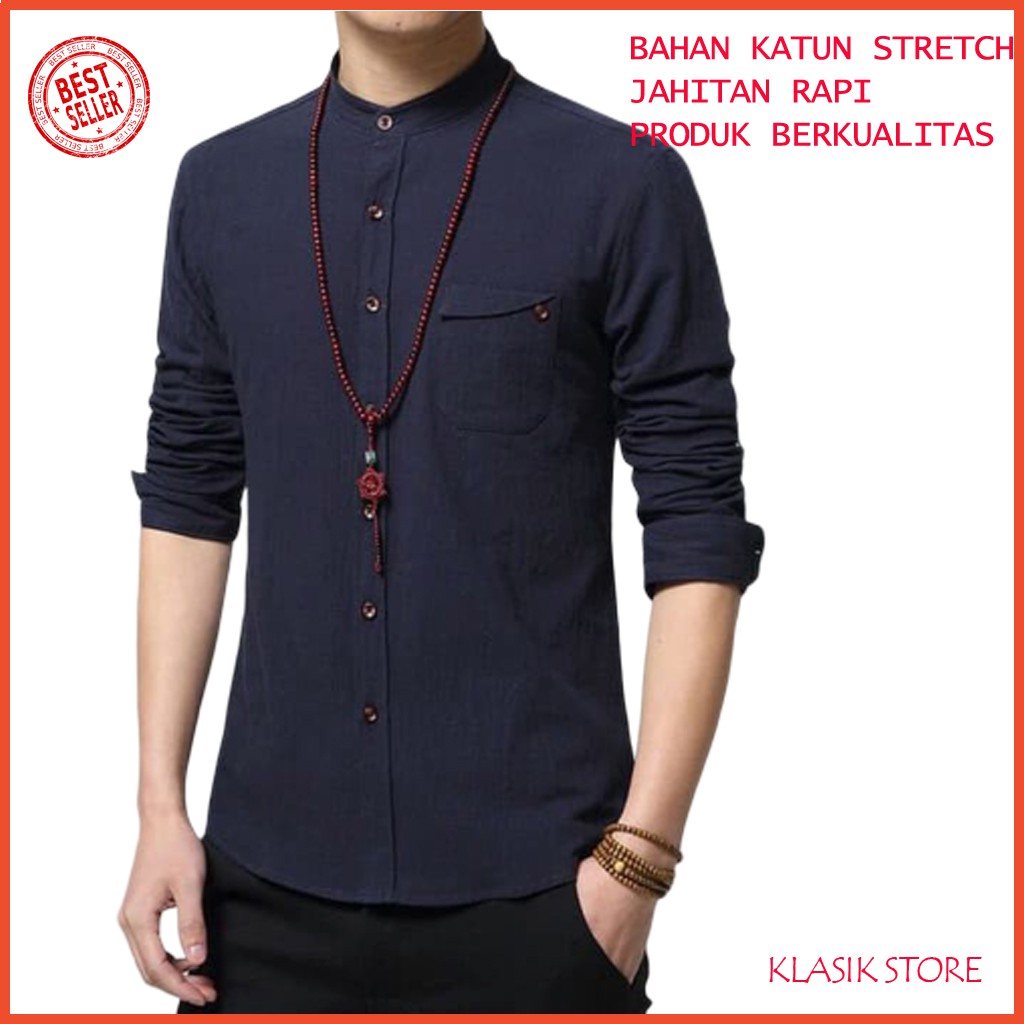 KEMEJA PRIA MENS POLOSAN LENGAN PANJANG COOLMAN PAKIAN PRIA Z4J5 Kemeja Polos Lengan Panjang Pantai