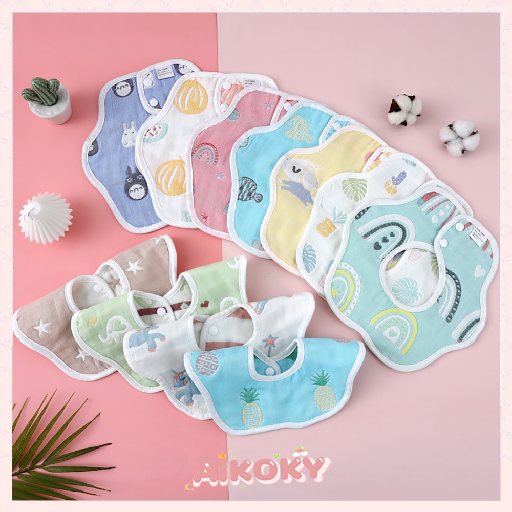 AIKOKY celemek makan bayi 100% katun/slaber bib bayi