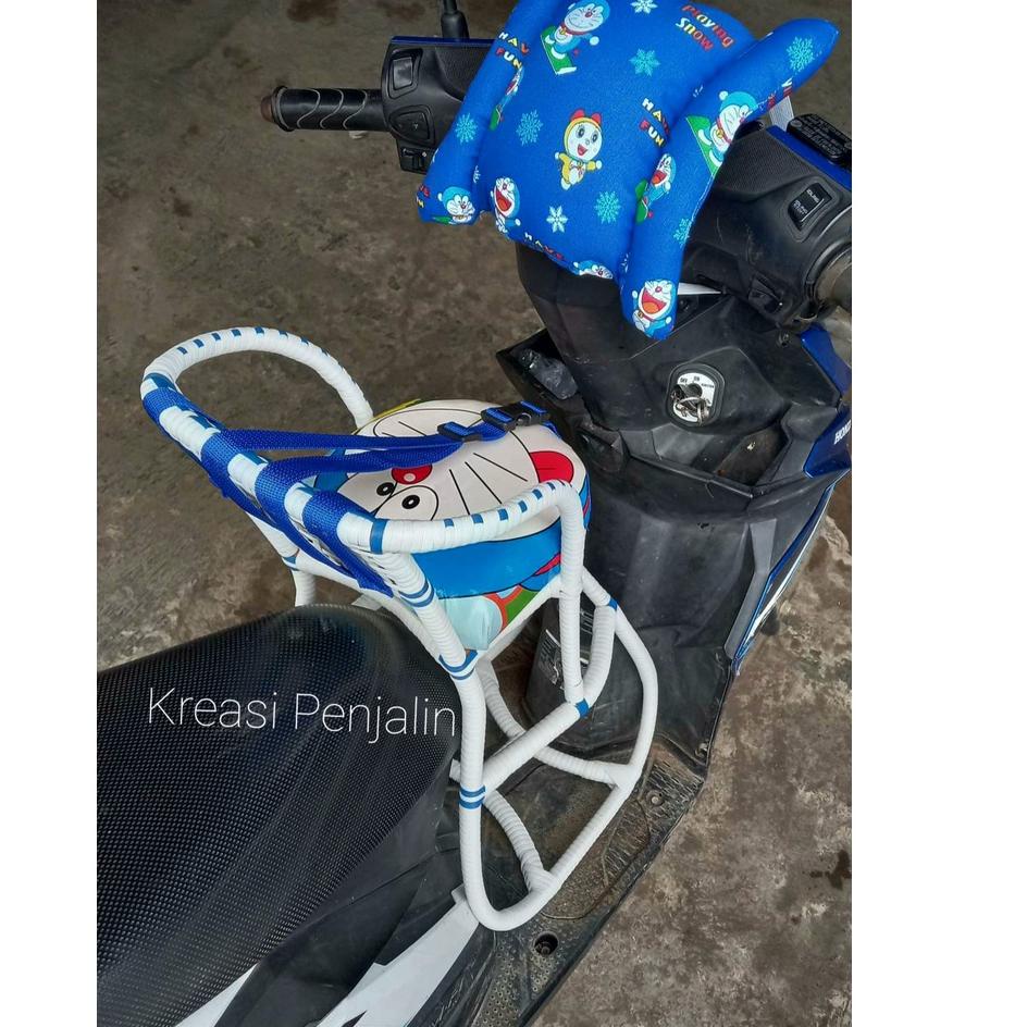 Harga Spesial.. Boncengan Anak Motor Matic Full anyam Free Sabuk dan Bantal Stang / Kursi Boncengan 