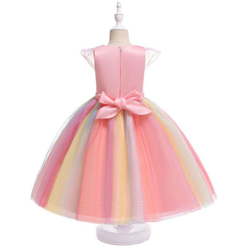 Gaun Pelangi Anak Kuda poni Dress pelangi  Dress tutu pelangi anak motif unicorn costum