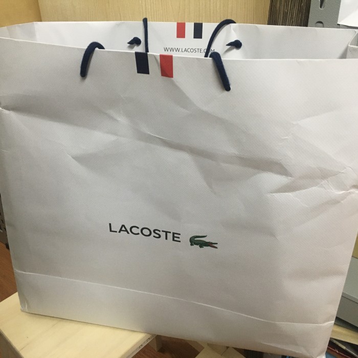 

✨ BISA COD ✨ Paper Bag / Goodie Bag Lacoste Original 45 x 30 x 8