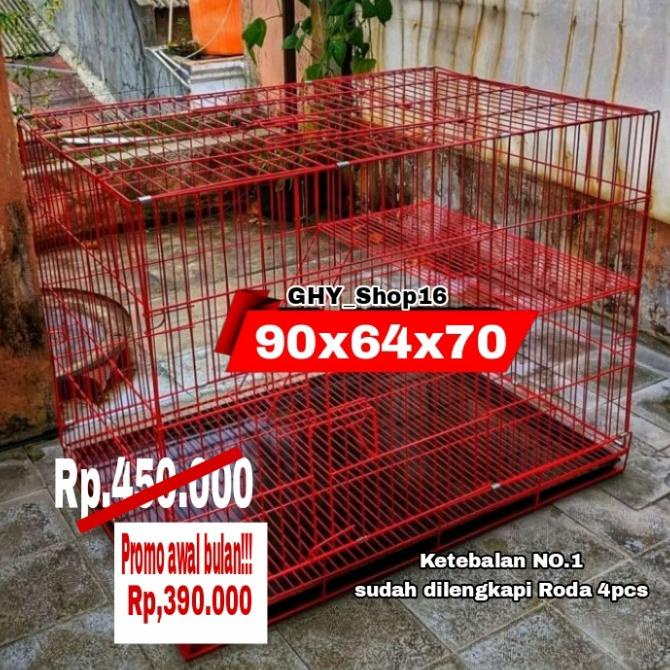 kandang kucing jumbo 90x60 - Hitam ---Murah---