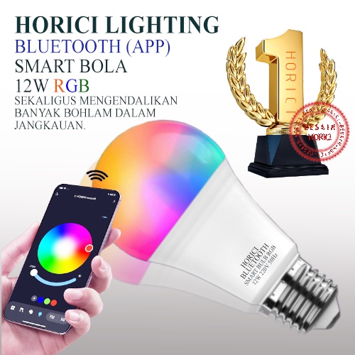 Horici Asli Full 12W 16 Warna Lampu Bola Led Bluetooth / Smart Led  Bulb Rgb Smart Home Bohlam Pintar Tuya