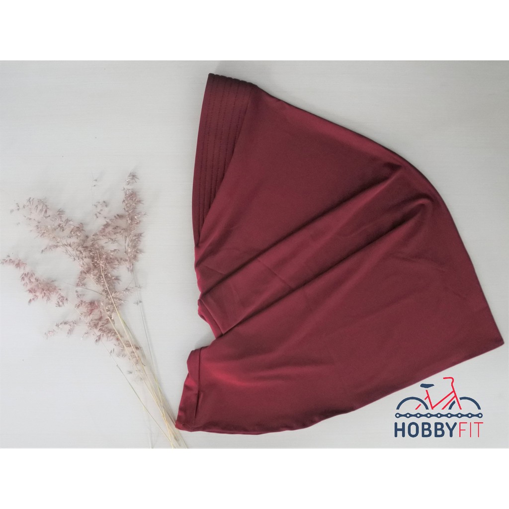 Jibab Sport Hijab Olahraga Jilbab Instan Running Lari Marathon Sepeda Fitness Gym Basket Outdoor-jilbab Merah Maron