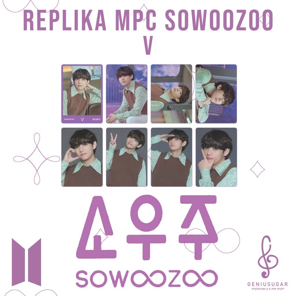 [REPLIKA BTS] PHOTOCARD MPC SOWOOZOO V TAEHYUNGI UNOFFICIAL