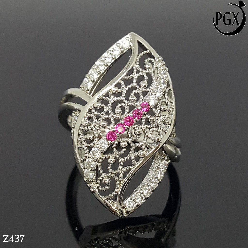 PGX Cincin Xuping Wanita Perhiasan Lapis Emas Aksesoris Fashion Premium - Z437