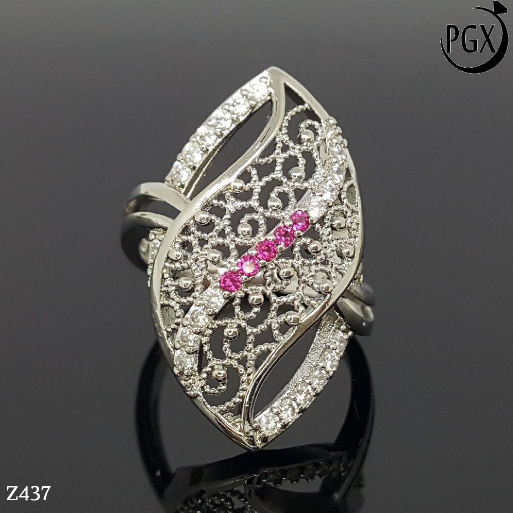 PGX Cincin Xuping Wanita Perhiasan Lapis Emas Aksesoris Fashion Premium - Z437