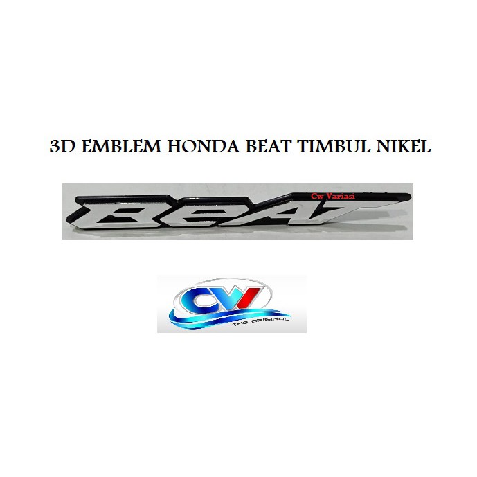 3D EMBLEM HONDA BEAT TIMBUL NIKEL HARGA SEPASANG KANAN DAN KIRI