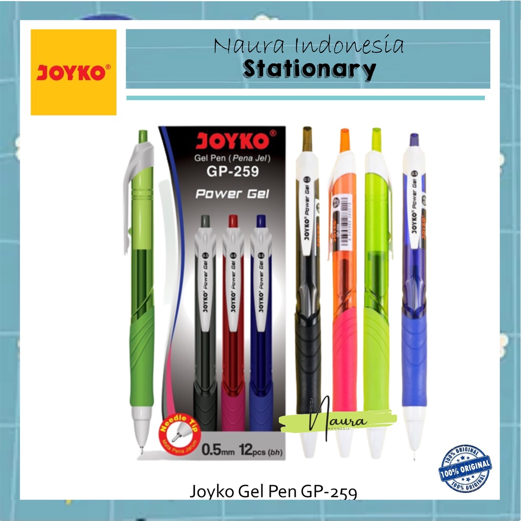 

[1PACK] Pulpen Gel Joyko GP-259 | Gel Pen Joyko Power Gell Gp-259 | Bolpoin Joyko | Pena Joyko