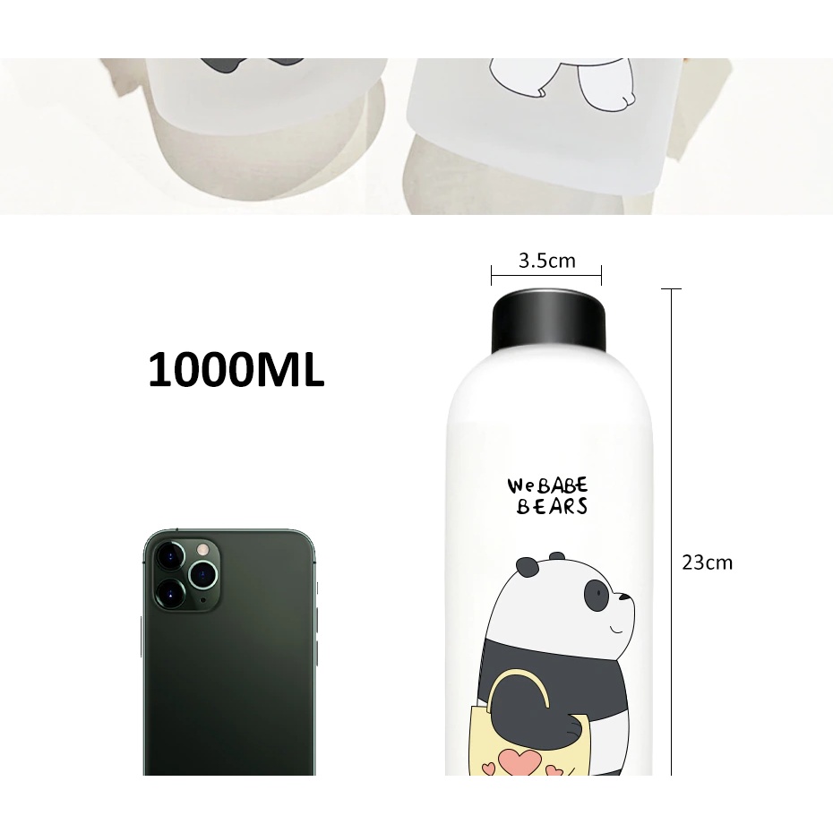 BOTOL MINUM / TEMPAT MINUM ANAK DUET 2 IN 1 + STIKER COUPLE 420 ML LUCU COCOK UNTUK KADO