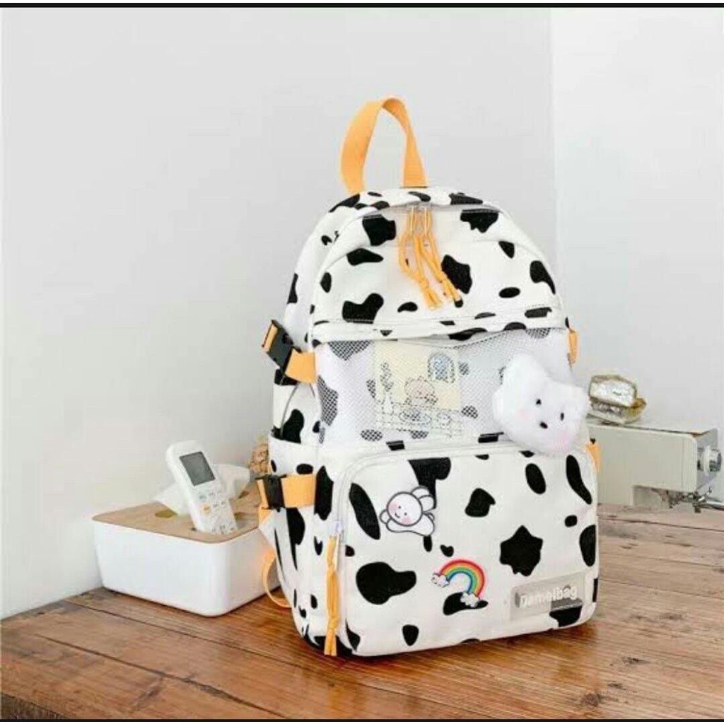 Tas Ransel Perempuan Terbaru Motif Sapi lucu Korean Style