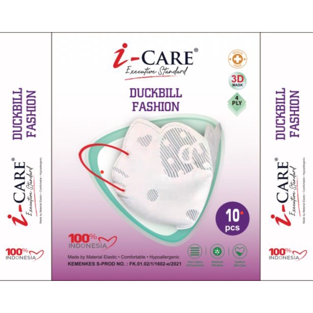 Masker Fashion Duckbill HELLO KITTY DEWASA Icare 4ply Hellokitty mask