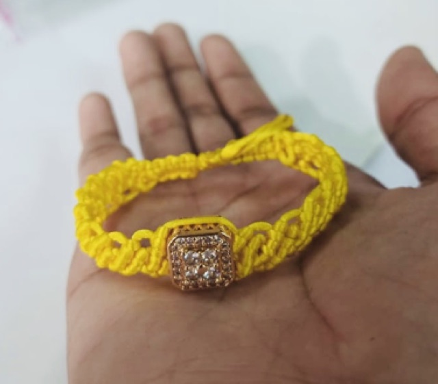 Gelang tangan wanita rajut ukir tali variasi perhiasan lapis emas //gelang permata //gelang serut