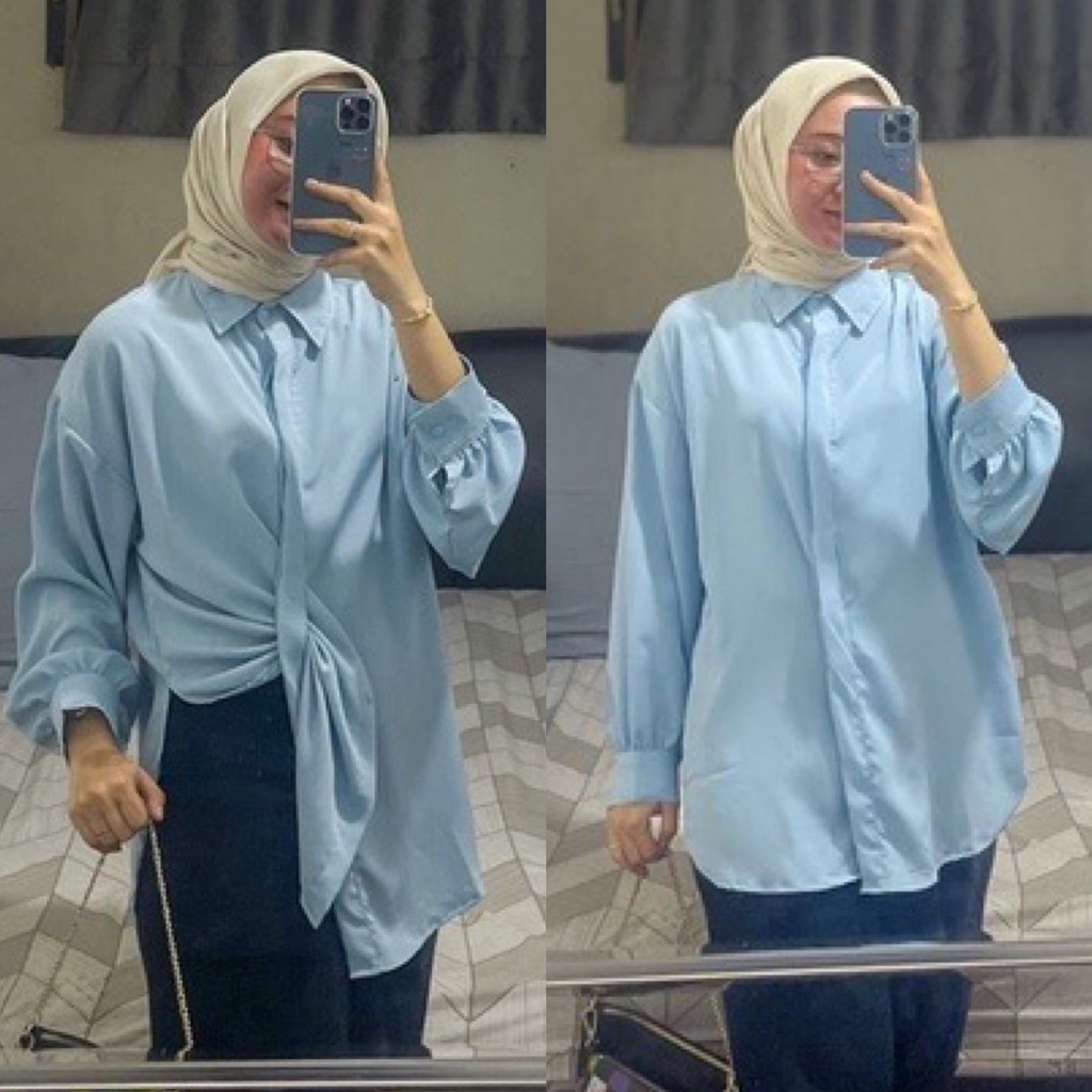 1KG MUAT 5PCS | HAZEL BLOUSE AIRFLOW CRINKLE HITS OOTD SELEBGRAM FASHION WANITA TERBEST SELLER