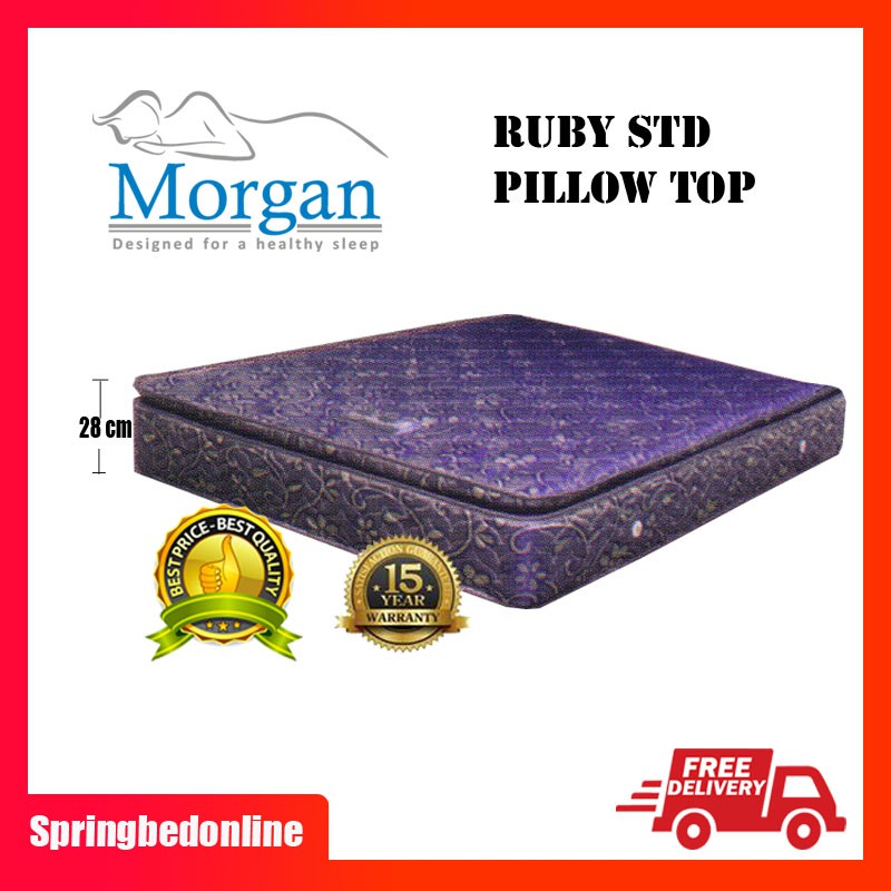 Springbed Matras Morgan Ruby Standard Pillow Top 160x200 Kasur Saja 160 X 200 Harga Pabrik