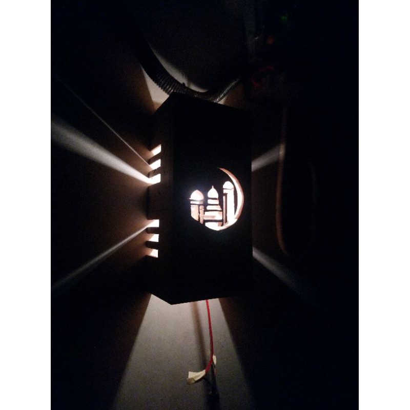lampu tidur/lampu kamar unik (kayu jati)