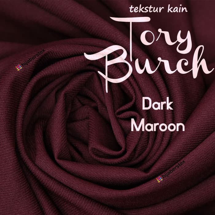 Ph Hijaberstex 1 2 Meter Kain Tory Burch Dark Maroon Shopee Indonesia