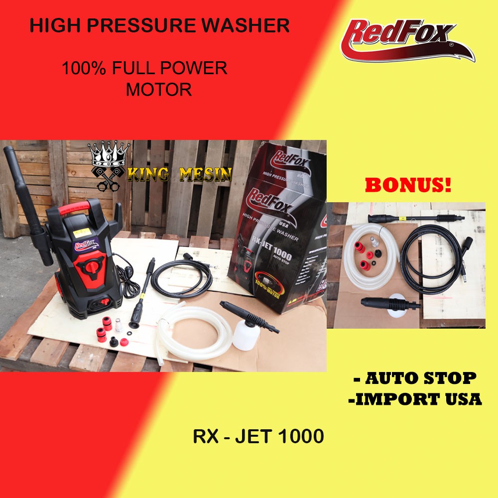 MESIN CUCI STEAM ATAU HIGH PRESSURE JET CLEANER RED FOX RX-JET 1000
