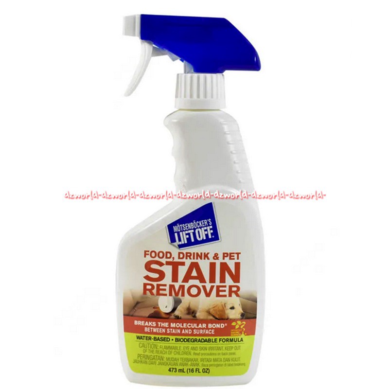 Motsenbockers Lift Off 473ml Food Drink Pet Stain Remover Pembersih Penghilang Noda Makanan di Mobil