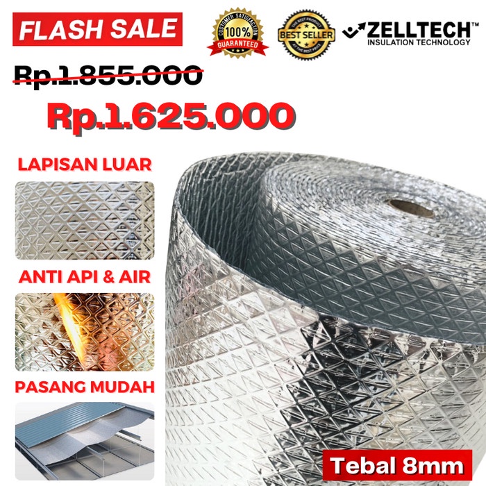 Alumunium Foil 8mm Peredam Panas Atap Premium 25M