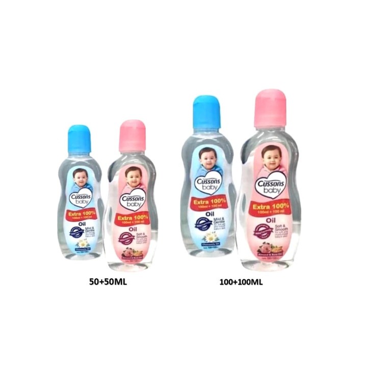 *FRAULEINCO* Cussons Baby Oil 100ml+100ml &amp; 50ml+50ml / Cusson Baby Oil