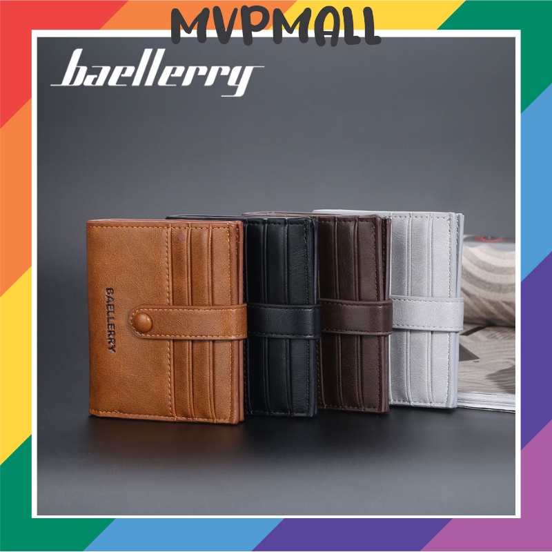 [BISA COD] BAELLERRY K9170 Dompet Kartu Pria Bahan Kulit PU Leather Premium