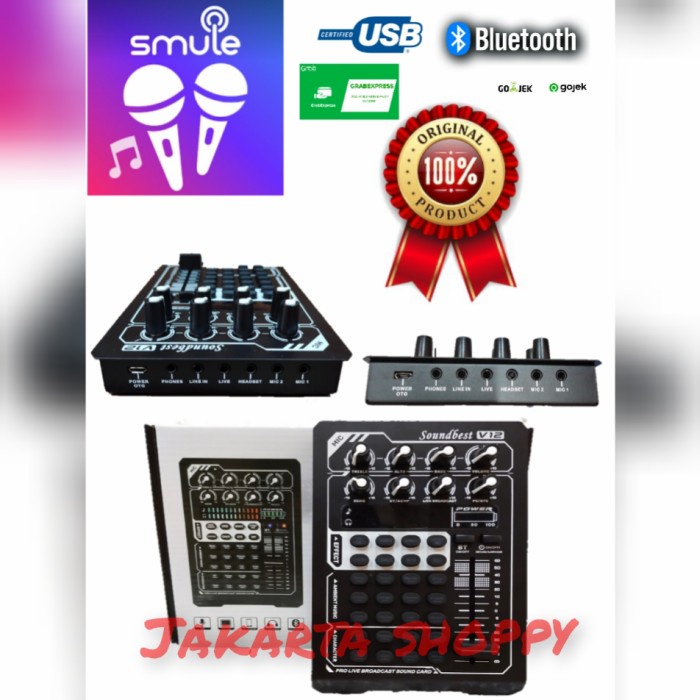 Soundcard V12 live mixer Streaming YouTube, tiktok, bigo , live
