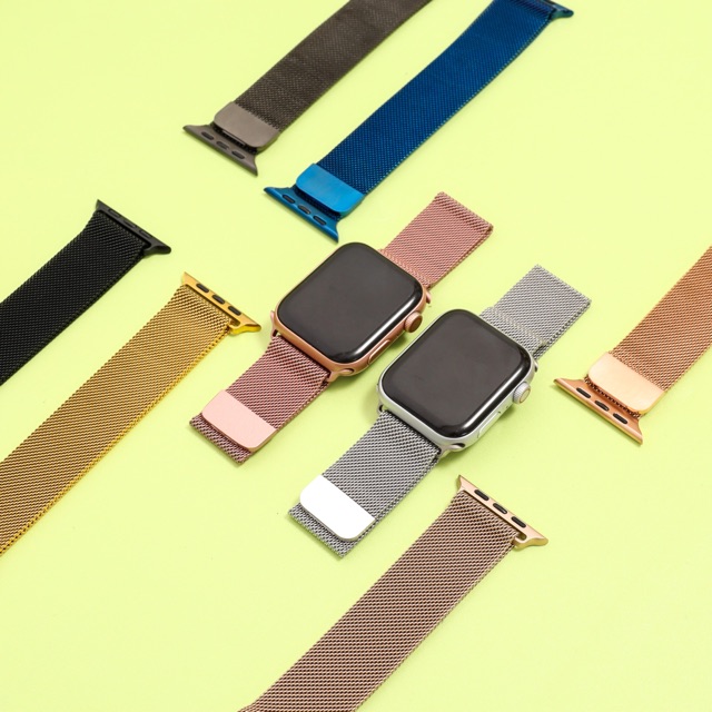 (HANYA TALI) Premium Milanese Stainless Magnet Strap for Apple Watch Band