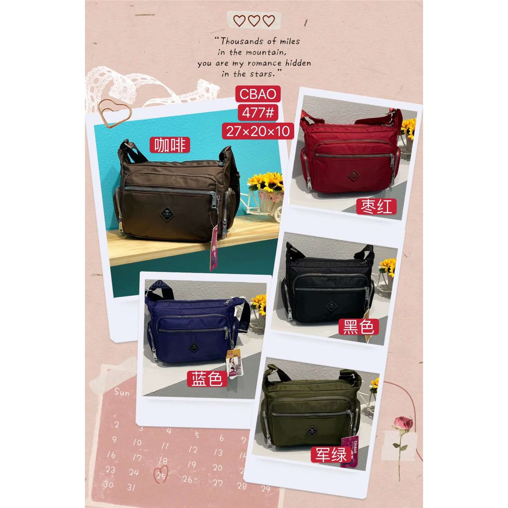 Tas Wanita Import Jinjing Dan Selempang CHIBAO Mini CB477 477 Parasut Kualitas Super Quality Impor