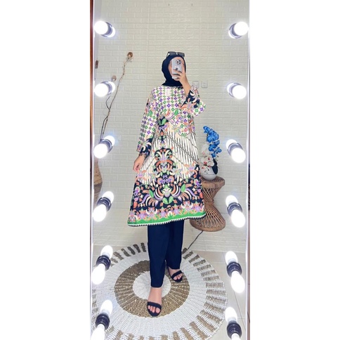 SETELAN BATIK CELANA SUTRA DOLBI / free belt