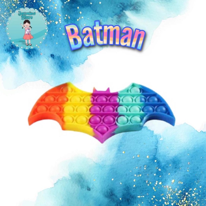 Ready Pop It Rainbow Murah/Fidget Pop It Rainbow Free Kelereng/Free Bonus-Batman