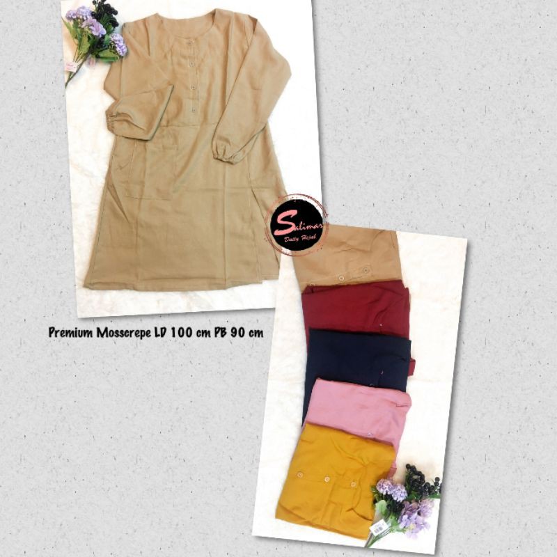 Tunik Polos Saku Depan