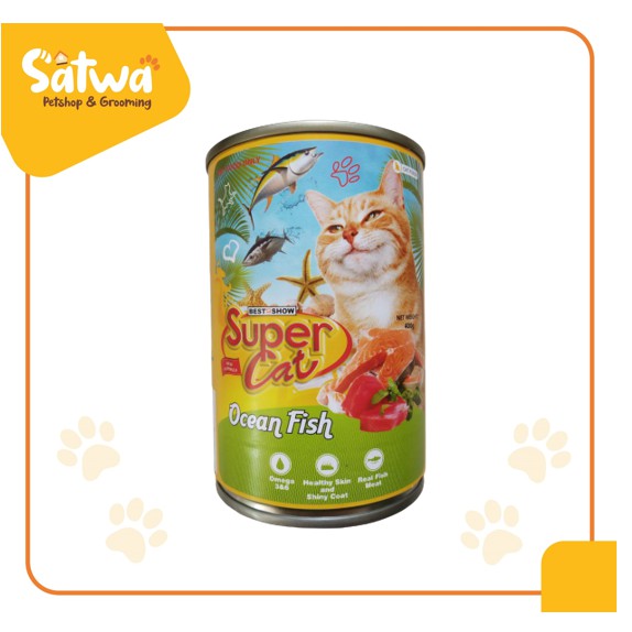 makanan kucing kaleng supercat super cat 400 adult kaleng 400gr All Variants