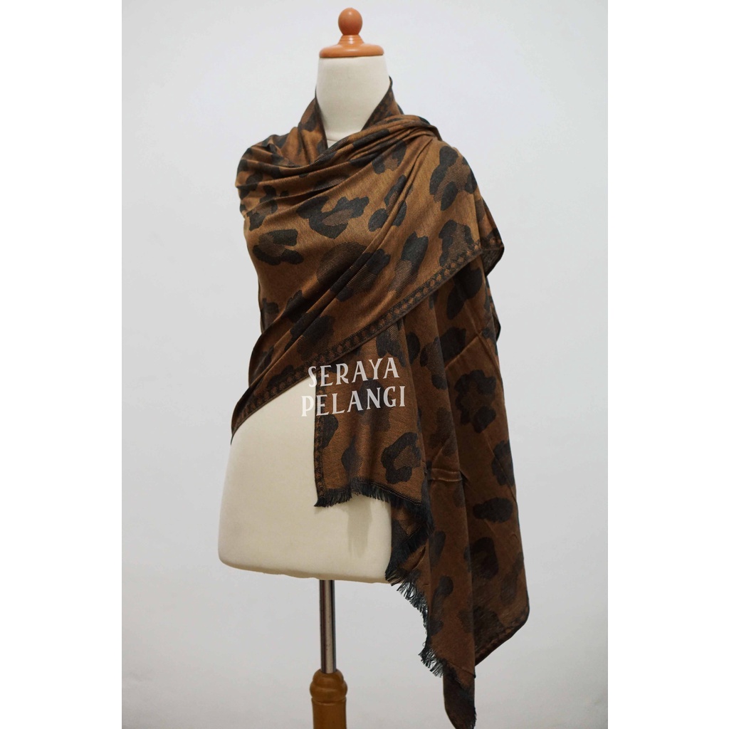 Pashmina Cashmere Motif A10 | Animal Print | Selendang | Scarf | Syal | Shawl | Pasmina | Souvenir | Hadiah Ulang Tahun | Birthday Gift | Aksesoris Fashion Wanita | Premium Import Quality | Grosir Murah