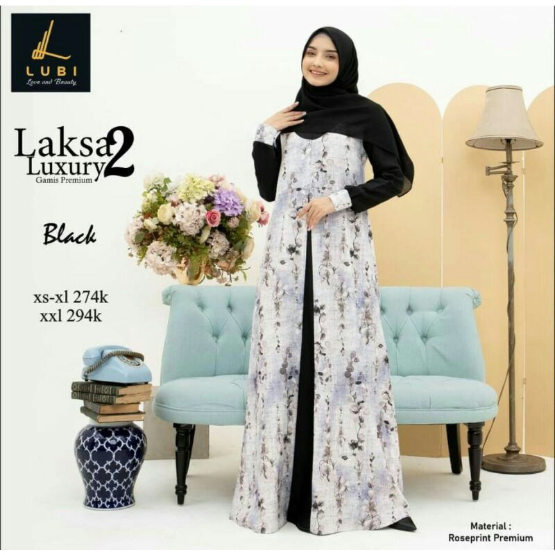GAMIS LUBI LAKSA LUXURY 2 BLACK & BOTTLE GREEN