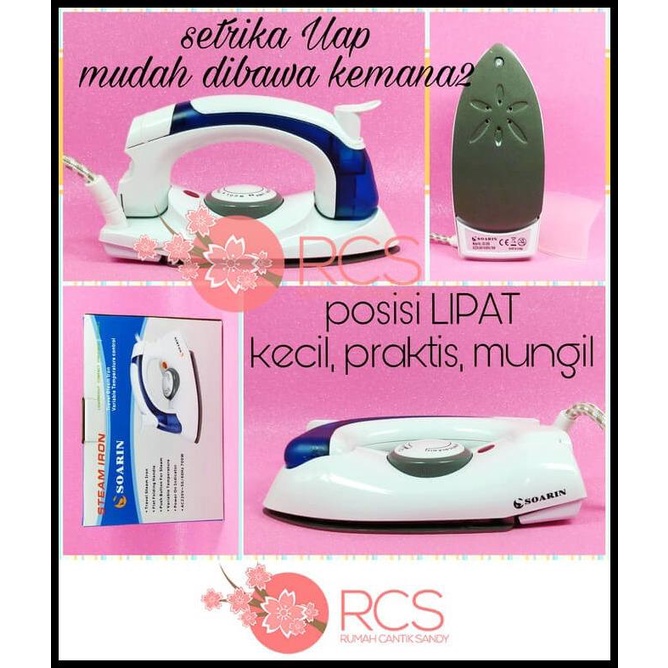 [ Soarin ] Setrika Baju Uap Soarin Strika Lipat Mini / Portable