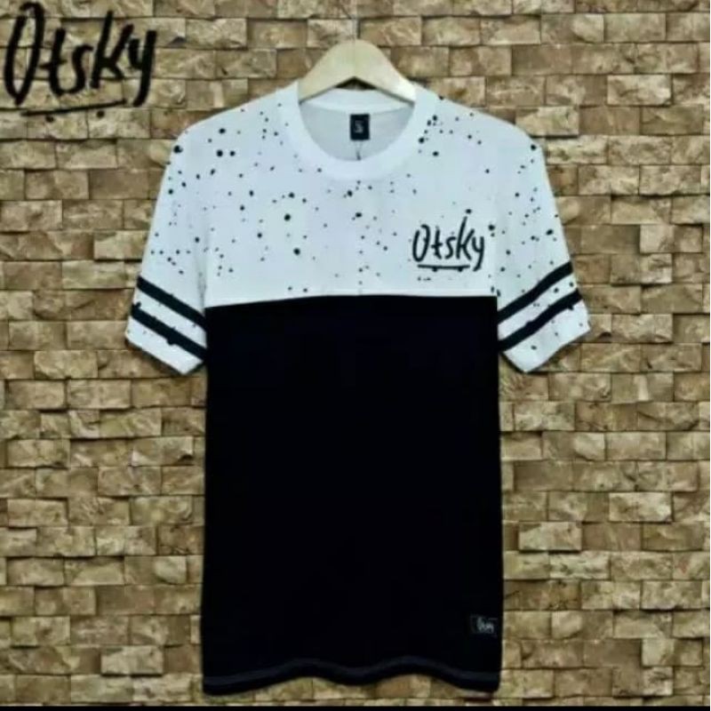 KAOS DISTRO OTSKY HITAM PUTIH XL BAJU DISTRO PRIA ORIGINAL ATASAN PRIA