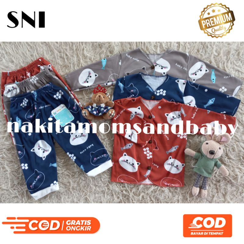 Stelan Panjang Bayi celana Baru lahir dan Bulanan Motif Baby Cute Newborn dan jumbo  per3pcs Grosir SNI Promo 9.9