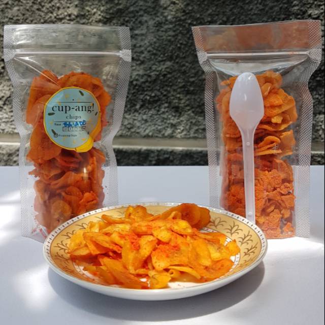 

Cemilan Kripik Pisang Kepok Cupang Chips (Cup-ang!) Banana Chips Rasa Balado