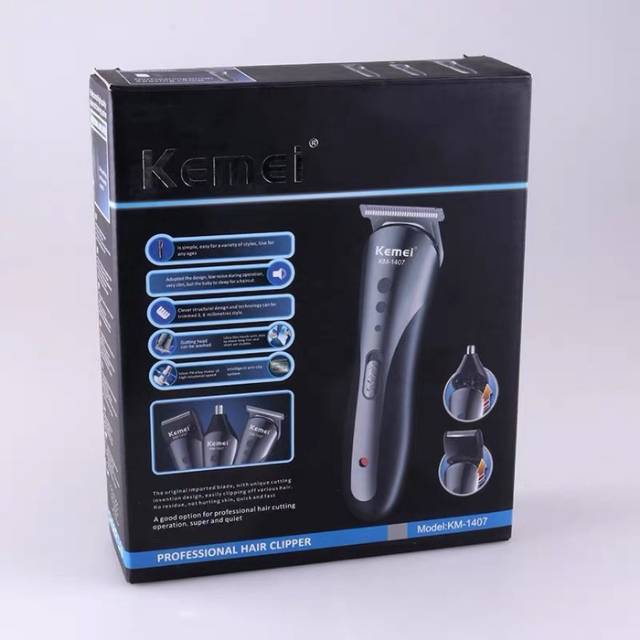 Alat Cukur Kemei KM - 1407 Clipper 3 In 1 Alat Cukur Rambut Charger KM 1407