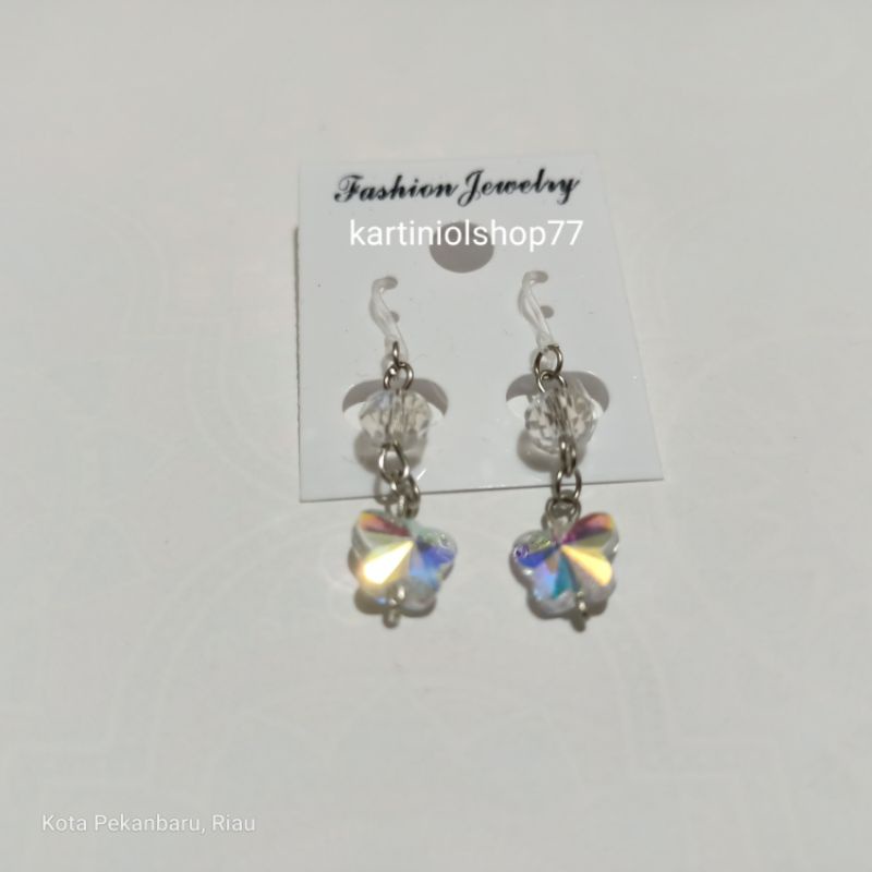 Anting Plastik Kristal Import Anti Alergi by KartiniOlshop77