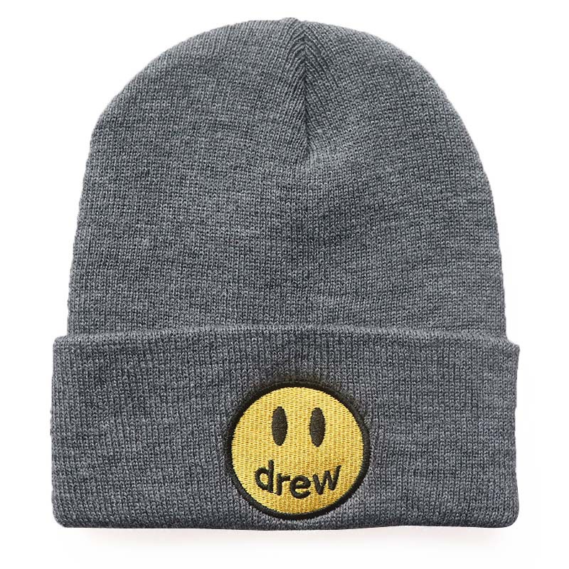 Topi Rajut Bahan Wol Motif Smiley Face Gaya Hip-Hop Untuk Pria Dan Wanita