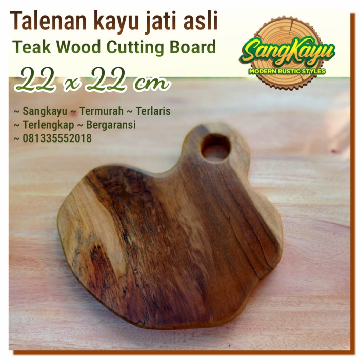 Talenan kayu jati 22x22 teak wood wooden cutting board talenan kayu