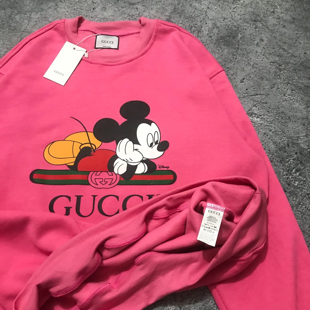 Jaket Sweater Crewneck GCC MICKEY MOUSE – Pink Edition Trendy Casual Unisex Good Brand Quality Styl