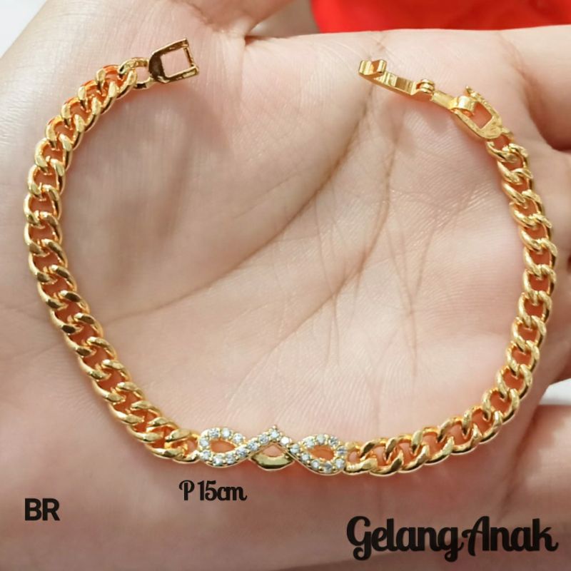 Gelang Anak Rantai Mata Varian motif Perhiasan Anak Gold (COD)