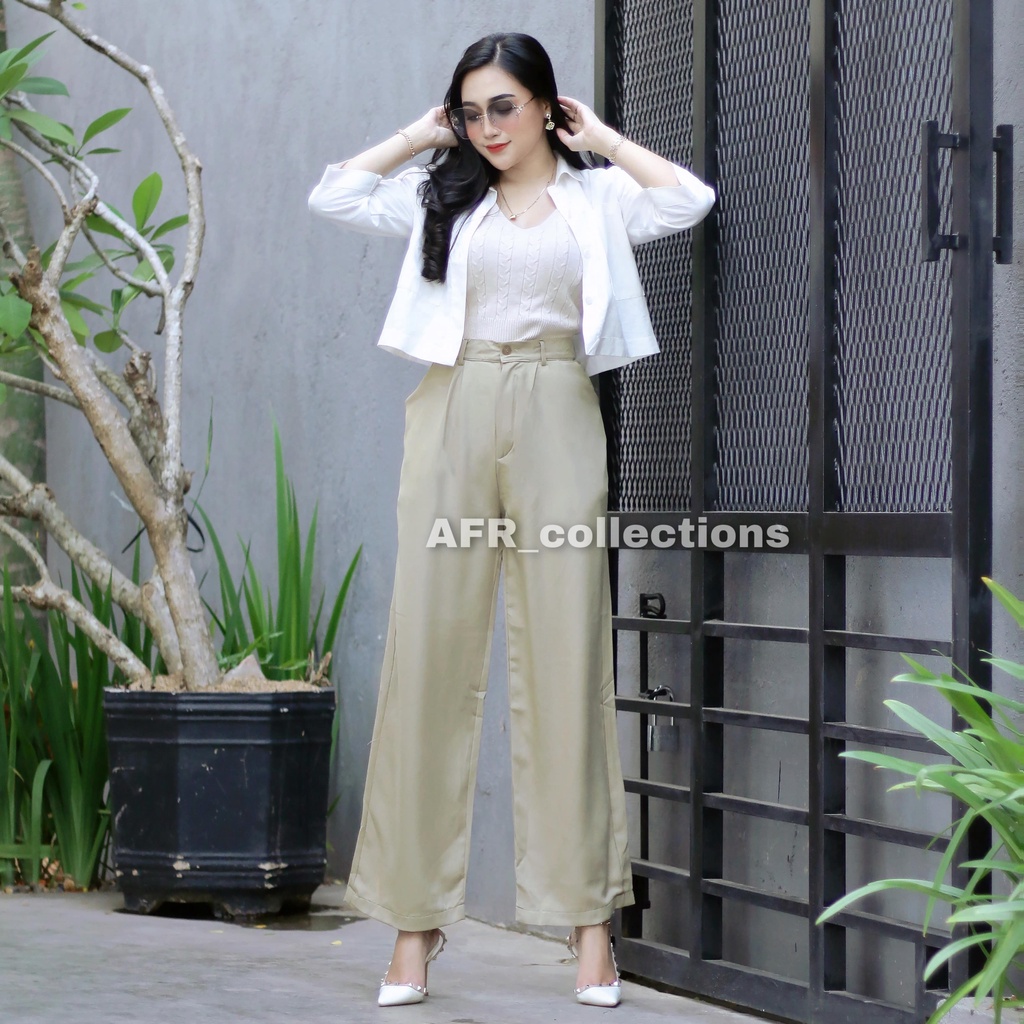 Loose Pants Trousers Wanita - Celana Kulot Wanita - Celana Anti Kusut - Celana Kantor Formal // Formal