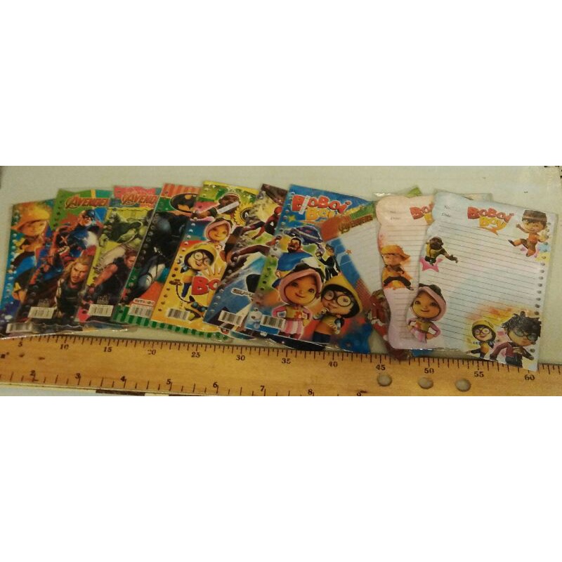 GROSIR 20 BUNGKUS KERTAS BINDER FILE BERGAMBAR KARAKTER BOBOBOI AVENGERS SPIDERMAN