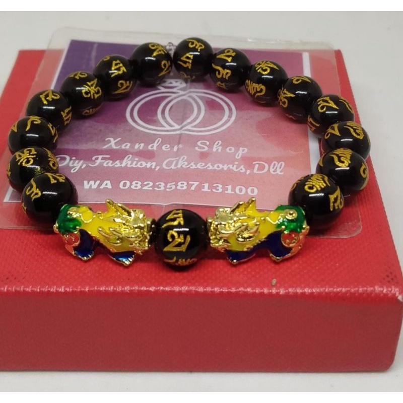 GELANG GIOK UKIR GELANG PIXIU WARNA(2 pixiu)