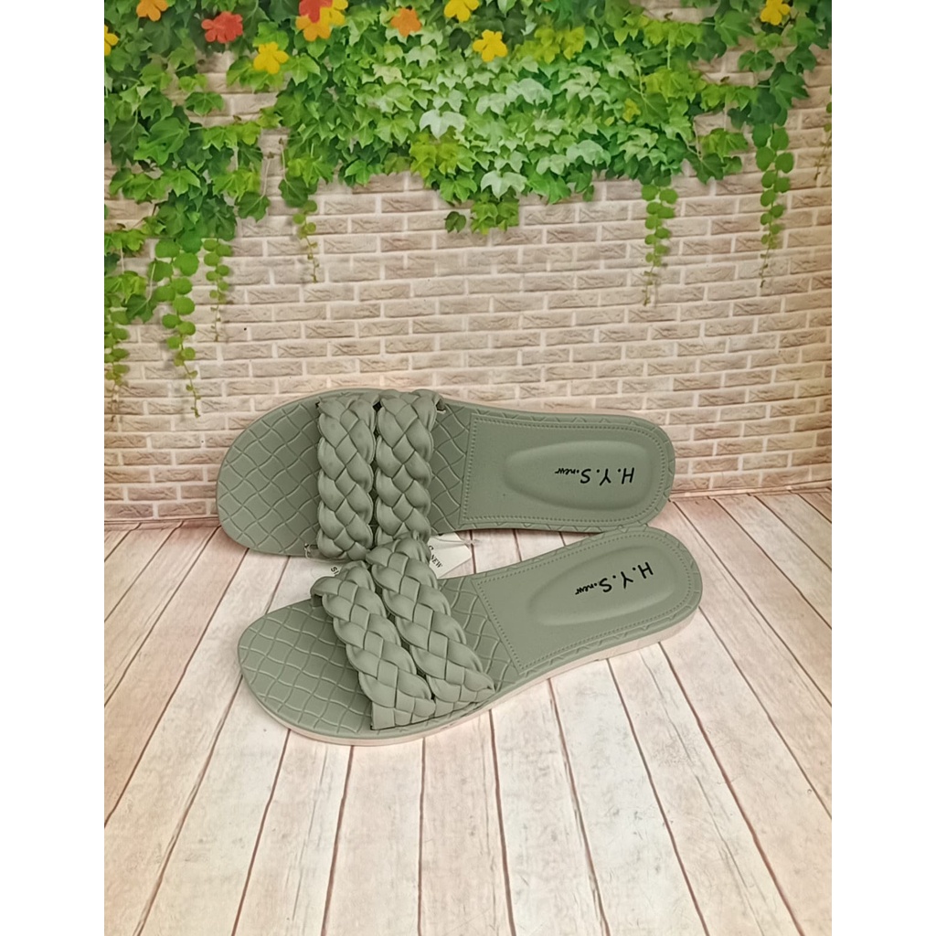 SANDAL JELLY WANITA SANDAL KARET PEREMPUAN TERBARU 2123 BALANCE DAN 2132 HYS-Ijo hys